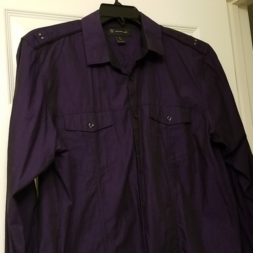INC Purple casual button shirt